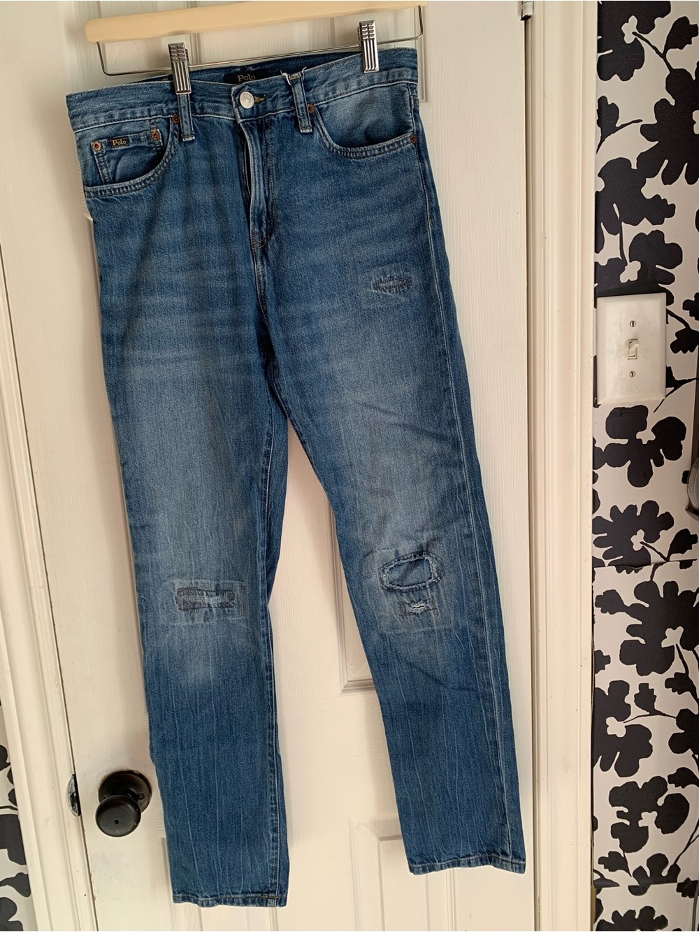 Ralph Lauren Boys Distressed Blue Slim Straight Jeans classic casual